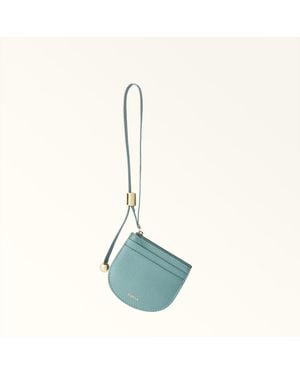 Furla Laura Card Case Cloud Textured Leather - Blue