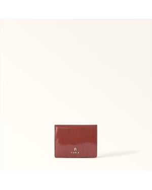 Furla Camelia Compact Wallet Marsala Varnished Ares Textured Leather