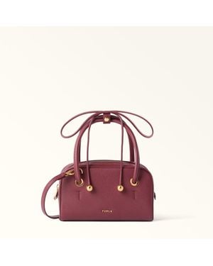 Furla Poppy Dome Apple Diamond Grained Leather + Sidney Calf Leather - Purple