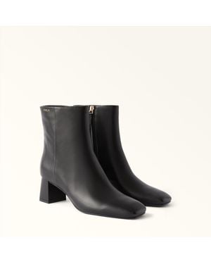 Furla Solid Ankle Boots Nero Smooth Leather - Black