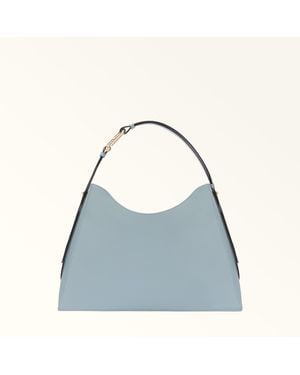 Furla Nuvola Shoulder Bag Cirro Grained Calf Leather - Blue