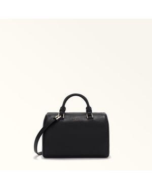 Furla Mialissa Boston Bag Nero Grained Calf Leather - Black