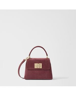 Furla 1927 Top Handle Mini Toni Apple Suede - Purple