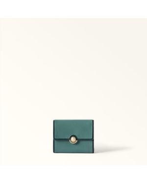 Furla Sfera Compact Wallet Edera Bicolor Sidney Calf Leather - Green