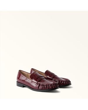 Furla Soft Loafers Apple Naplack Patent Leather - Brown