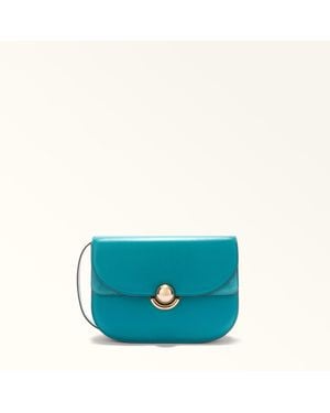 Furla Sfera Crossbody Amatore Soft Calf Leather + Suede - Blue