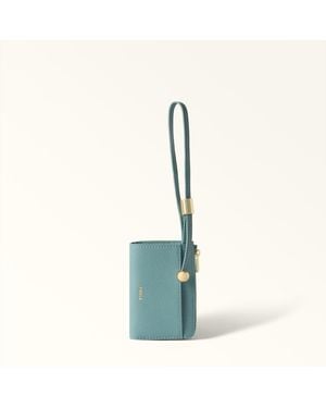 Furla Laura Card Case Cloud Textured Leather - Blue