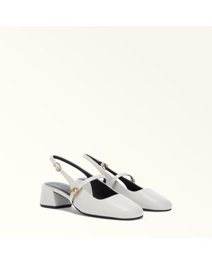 Furla Chic Mary Jane Marshmallow Smooth Leather - White