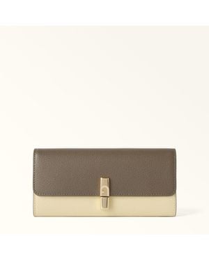Furla Iride Continental Wallet Muddy Textured Leather - Gray