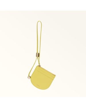 Furla Laura Card Case M Textured Leather - Metallic