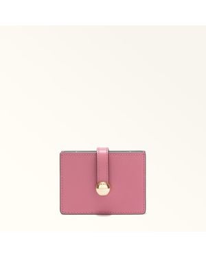 Furla Sfera Card Case Blush Soft Calf Leather - Pink