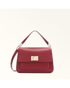Furla Ella Top Handle Ciliegia D Grained Calf Leather - Red