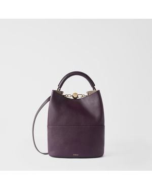 Furla Sfera Bucket Bag Winter Bloom Napoli Double Calf Leather - Purple