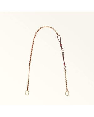Furla Fiona Shoulder Strap Ciliegia D Metal + Sidney Calf Leather - Natural