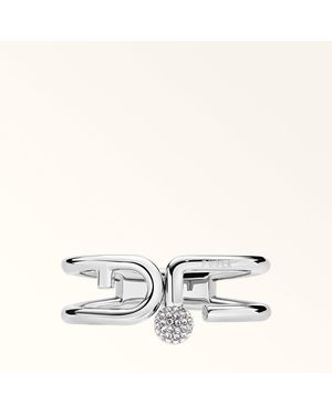 Furla Mianuvola Bangle Color Argento Metal + Strass - Metallic