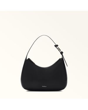 Furla Febe Shoulder Bag Nero Sidney Calf Leather - Black