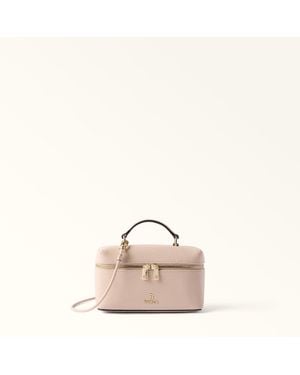 Furla Camelia Mini Bag Cotone G Grained Calf Leather - Natural