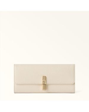 Furla Iride Continental Wallet Butter Textured Leather - Natural