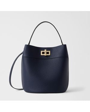 Furla Amelia Bucket Bag Ink Grained Calf Leather - Blue