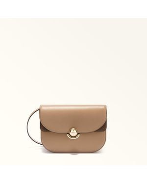 Furla Sfera Crossbody Toffee Soft Calf Leather + Suede - Natural