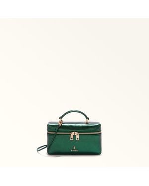 Furla Camelia Mini Bag Botanical Piuma Metal Calf Leather - Green