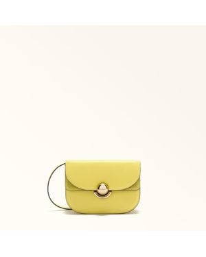 Furla Sfera Crossbody Mini Museum Soft Calf Leather + Suede - Yellow