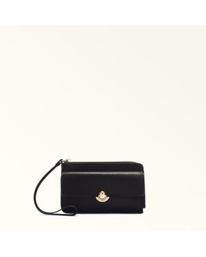 Furla Sfera Card Case Nero Sidney Calf Leather - Black
