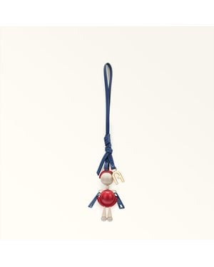 Furla Sfera Charm M1 Metal + Enamel + Sidney Calf Leather - Pink
