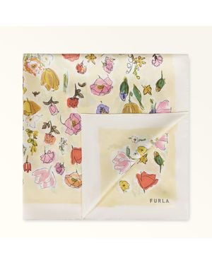 Furla Tortona Carré Toni Freesia Prato Fiorito Print Silk Twill - Metallic