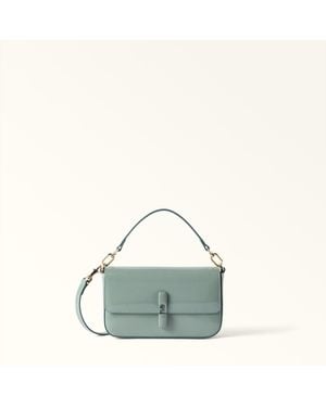 Furla Iride Crossbody Mini Winter Sky Varnished Ares Textured Leather - Green