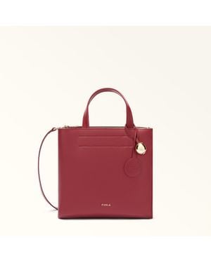 Furla Divide It Tote Ciliegia D Sidney Calf Leather - Red