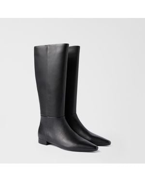 Furla Dora High Boots Nero Smooth Leather - Black