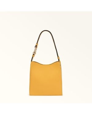 Furla Nuvola Bucket Bag Mini Millefiori Grained Calf Leather - Metallic