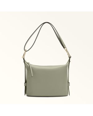 Furla Nuvola Shoulder Bag Agave B Claris Lux Calf Leather - Grey