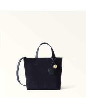 Furla Divide It Tote Toni Mediterraneo Suede + Sidney Calf Leather - Blue