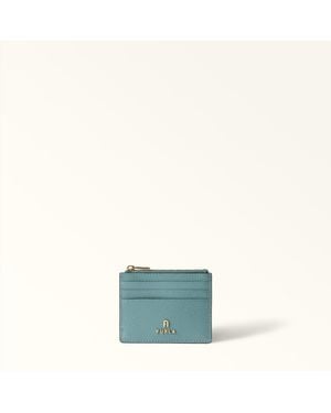 Furla Camelia Card Case Cloud Textured Leather - Blue