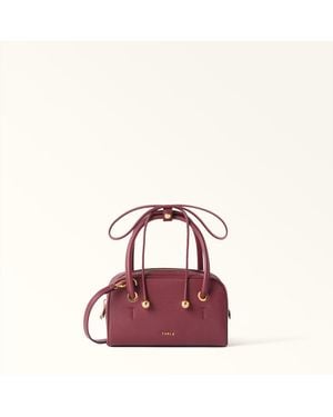 Furla Poppy Dome Apple Diamond Grained Leather + Sidney Calf Leather - Purple