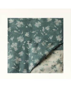 Furla Primavera Stole 70X200 Toni Edera Silk Chiffon With Floral Dots Print - Green