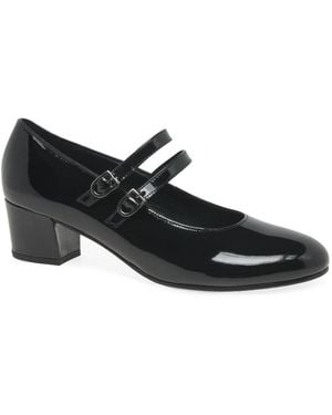 Gabor Belva Mary Jane Court Shoes Nappa Patent - Black