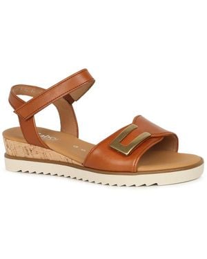 Gabor Raffles Low Wedge Sandals - Brown