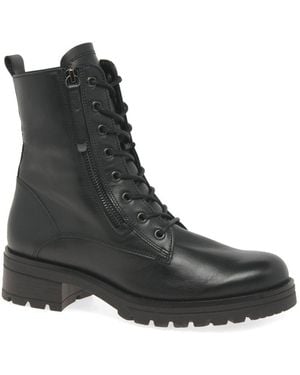 Gabor Serve Biker Boots Leather (Cdf) - Black