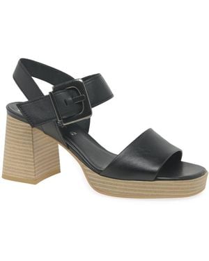 Gabor Garage Block Heel Sandals - Blue