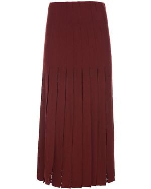 Gabriela Hearst Debutante Knit Pleated Maxi Skirt - Purple