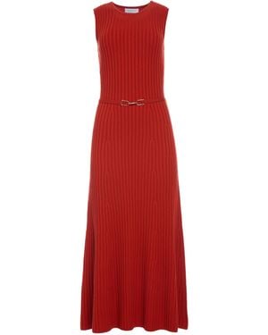 Gabriela Hearst Meier Knit Midi Dress - Red