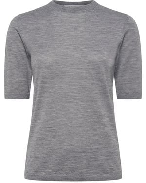 Gabriela Hearst Brunner Knit T-Shirt - Gray
