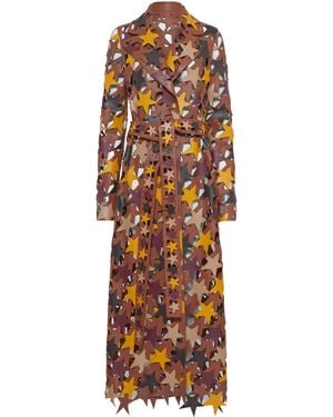 Gabriela Hearst Nuria Patchwork Stars Trench Coat - Orange