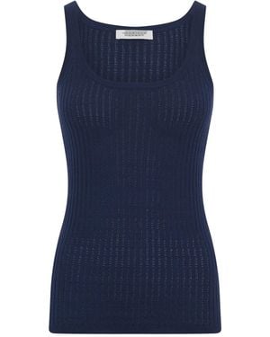Gabriela Hearst Nevin Pointelle Knit Tank Top - Blue
