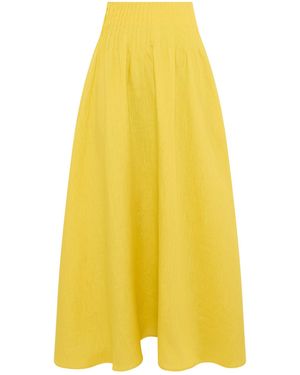 Gabriela Hearst Penelope Midi Skirt - Yellow