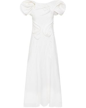 Gabriela Hearst Navi Puff Sleeve Maxi Dress - White