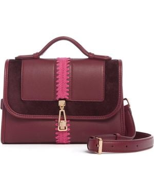 Gabriela Hearst Small Leonora Flap Embroidered Bag - Purple
